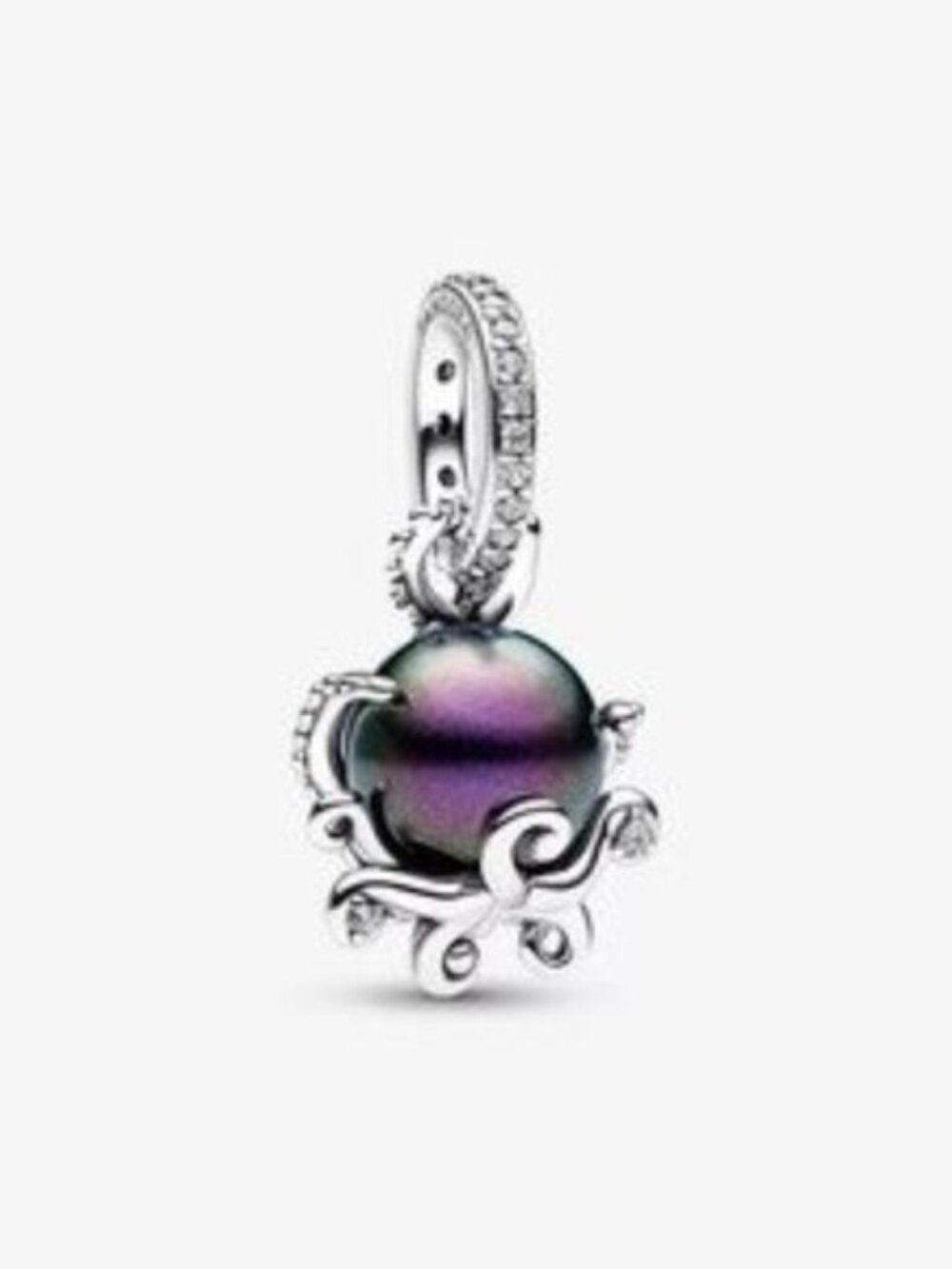 Pandora Iridescent Purple-Black Octopus Charm Pendant